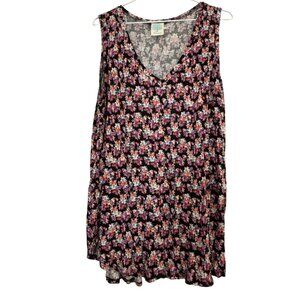 Freeloader black floral tank 1X
